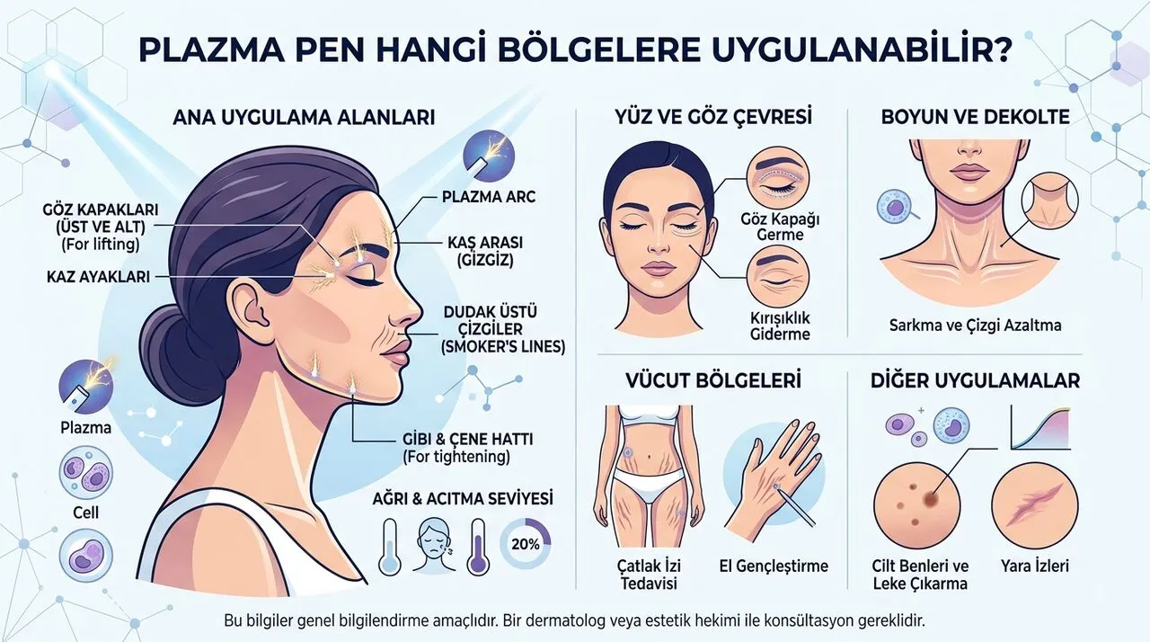 Plazma Pen Hangi Bölgelere Uygulanabilir? Yüz, Göz Çevresi, Boyun ve Vücut Bölgeleri Rehberi