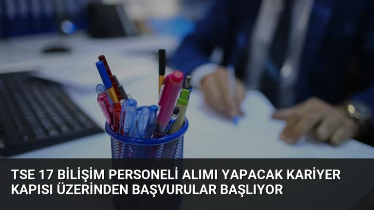 TSE 17 Bilişim Personeli Alımı Yapacak Kariyer Kapısı Üzerinden Başvurular Başlıyor
